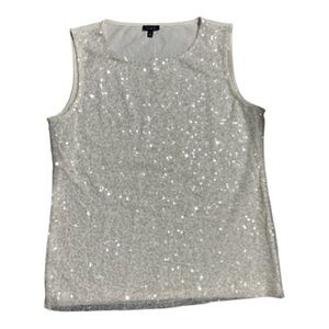 Talbots Silver Sequin Tank Top